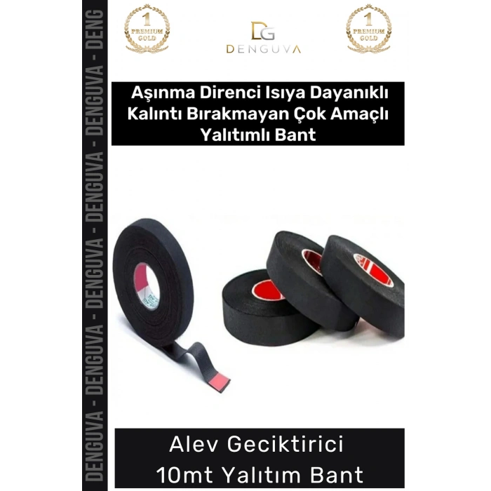 #YalıtımBandı Siyah Isıya Dayanıklı Alev Korozyon Önleyici Pamuklu Yalıtım Bant 1 Adet