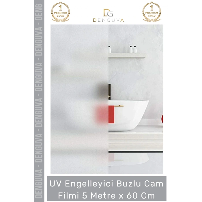 #CamFilmi Buzlu UV Engelleyici Güneş Korumalı Gizlilik Sağlayan Dekoratif Cam Filmi 5 Metre x 60 Cm
