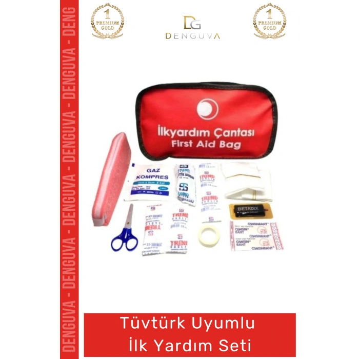 #İlkYardımSeti Araç Motosiklet Ecza Çantası Güvenlik Ekipmanları Çok Amaçlı Ilk Yardım Bez Çantalı Set