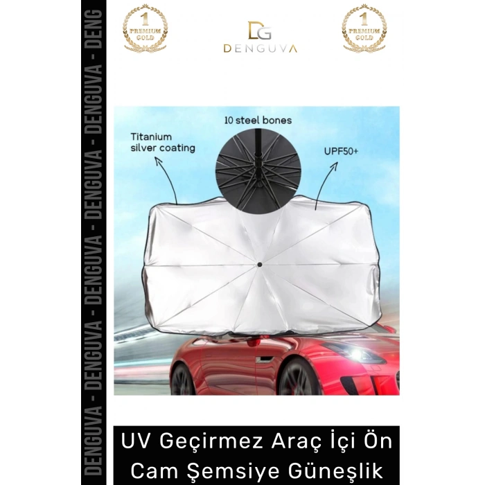 #CamGüneşlik Titanyum Gümüş Kaplı UV Koruyucu Isı Yalıtımlı Katlanır Araç Ön Cam Şemsiye Güneşlik