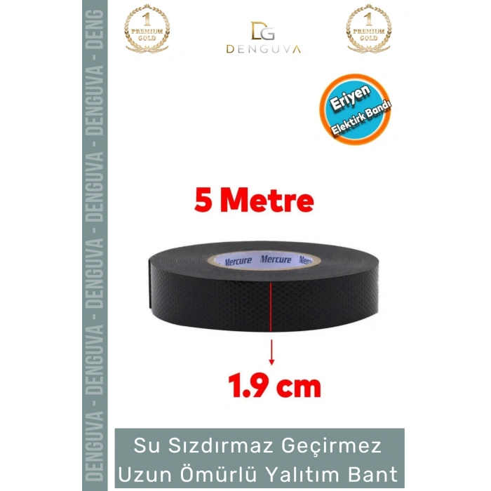 #KauçukBant EPR Bazlı Yüksek Voltaj Su Geçirmez 19mm 8mt Yapışkanlı Eriyen Kauçuk Yalıtım Bandı