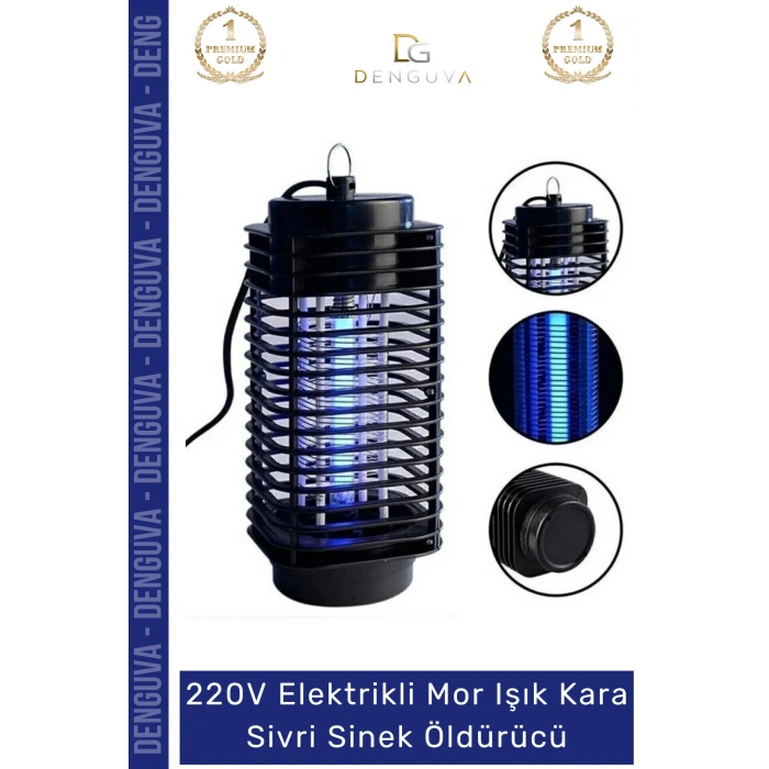 #SinekKovucu 220V Elektrikli Etkili Pratik Gece Lambalı Sivrisinek Kıran Haşere Kovucu Mor Işık Kara