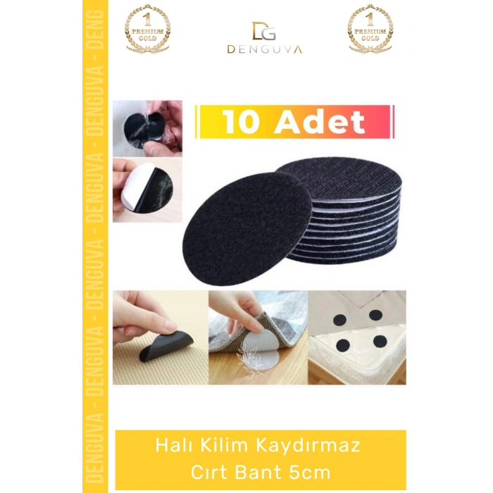 #HalıKaydırmaz Halı Kaydırmaz Pedi Zemin Tutucu Kilim Sabitleyici Yapışkanlı Yıkanabilir 10 Adet Cırt Bant