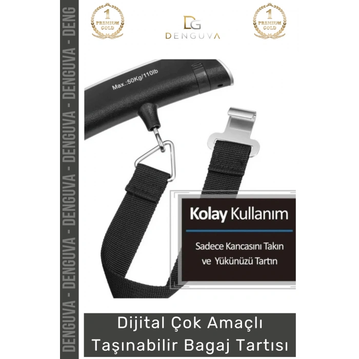 #BagajTartısı Dijital Hassas Terazi LCD Ekranlı Portatif El Kantarı ABS Gövdeli Hafif Bagaj Tartısı Max 50 Kg