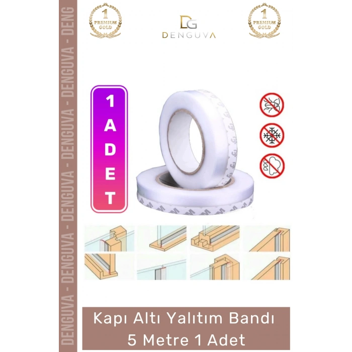#ŞeritBant Polimer Silikon Şeffaf Kapı Altı Yalıtım Isı Toz Haşere Engelleyici Şerit Bant 5mt 1 Adet