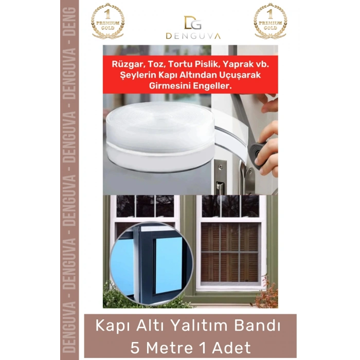 #ŞeritBant Polimer Silikon Şeffaf Kapı Altı Yalıtım Isı Toz Haşere Engelleyici Şerit Bant 5mt 1 Adet