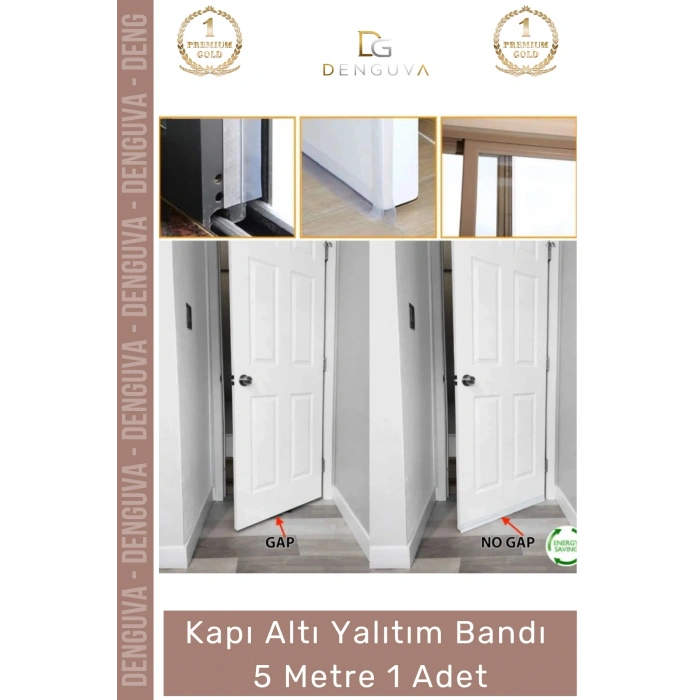 #ŞeritBant Polimer Silikon Şeffaf Kapı Altı Yalıtım Isı Toz Haşere Engelleyici Şerit Bant 5mt 1 Adet