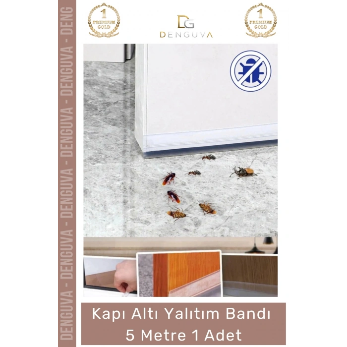 #ŞeritBant Polimer Silikon Şeffaf Kapı Altı Yalıtım Isı Toz Haşere Engelleyici Şerit Bant 5mt 1 Adet