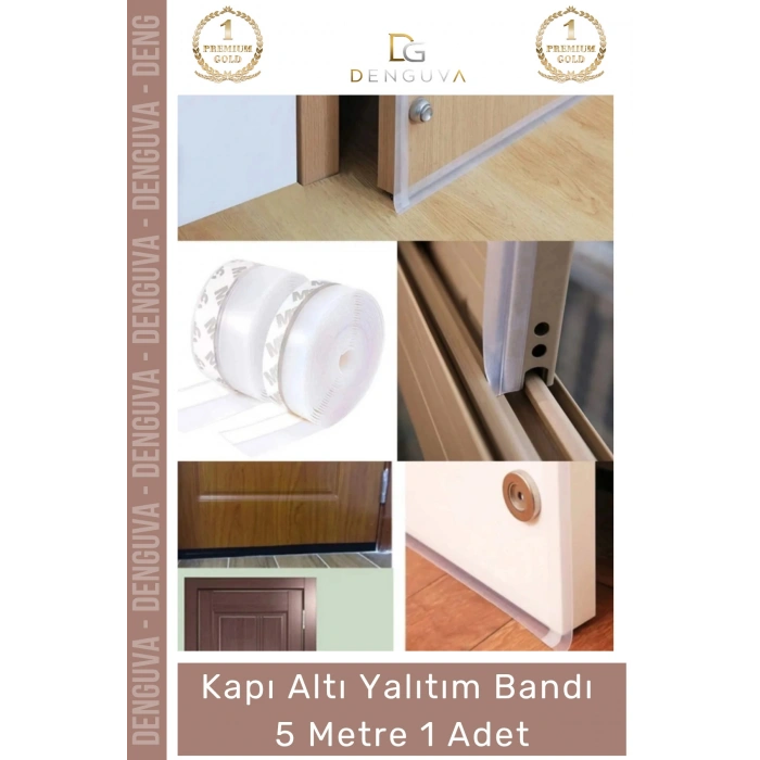 #ŞeritBant Polimer Silikon Şeffaf Kapı Altı Yalıtım Isı Toz Haşere Engelleyici Şerit Bant 5mt 1 Adet