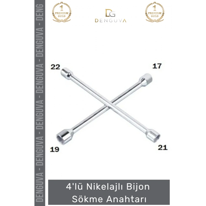#BijonAnahtarı İstavroz Çelik Dörtlü Tekerlek Somun Sıkma Açma Pratik Nikelajlı Bijon Sökme Anahtarı