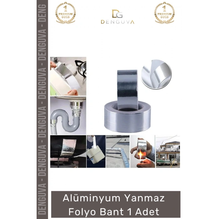 #FolyoBant Yanmaz Alüminyum Isıya Dayanıklı Yalıtım Odaklı Güçlü Folyo Bant 44mm 20mt 1 Adet