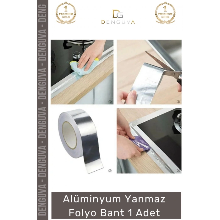 #FolyoBant Yanmaz Alüminyum Isıya Dayanıklı Yalıtım Odaklı Güçlü Folyo Bant 44mm 20mt 1 Adet