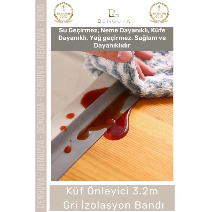 #İzolasyoBandı Su Sızdırmaz Lavabo Küvet Kenar Bandı 32 Mt İthal PE Malzeme Gri İzolasyon Bant 1 Adet