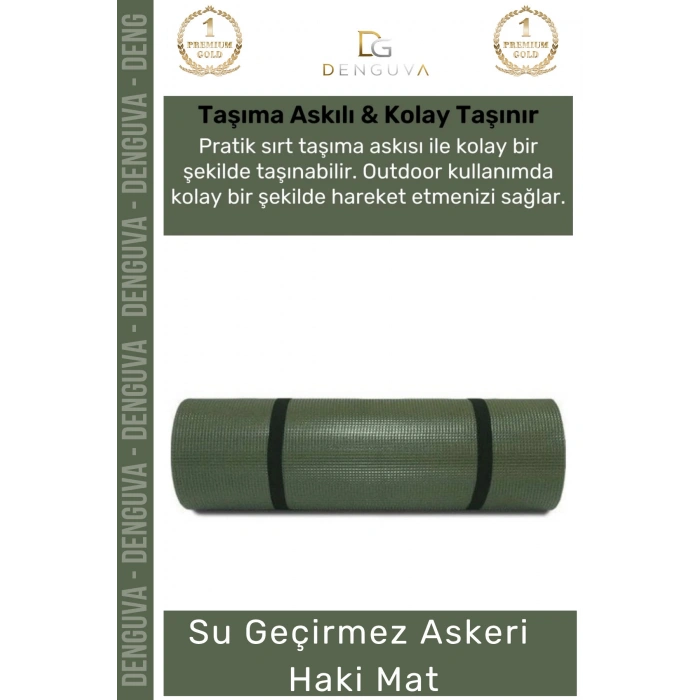 #AskeriMat 2 cm Isı Yalıtımlı Su Geçirmez Dayanıklı Kamp Outdoor Konforlu Köpük Askeri Haki Mat