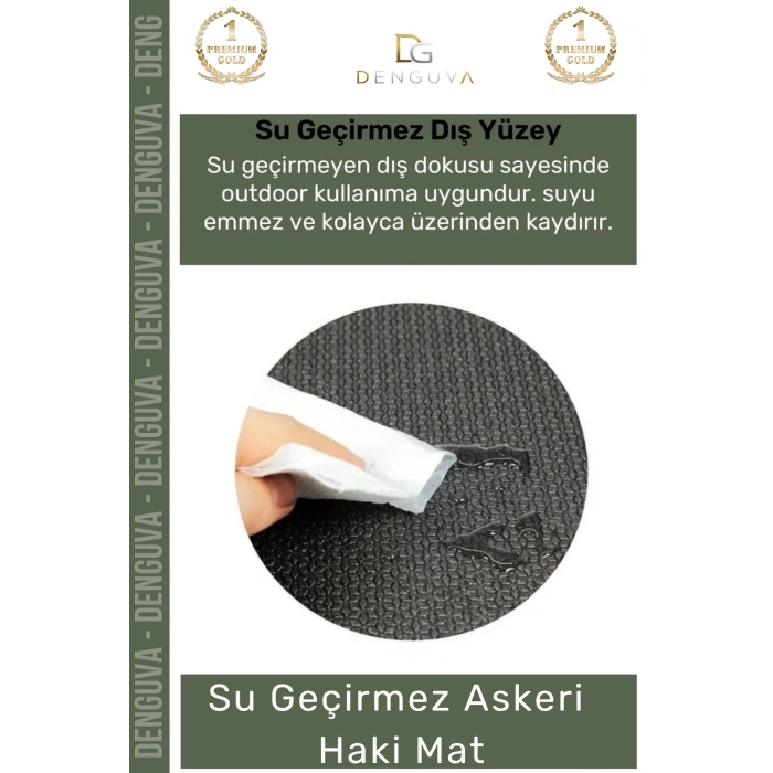 #AskeriMat 2 cm Isı Yalıtımlı Su Geçirmez Dayanıklı Kamp Outdoor Konforlu Köpük Askeri Haki Mat