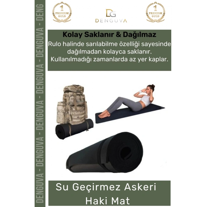#AskeriMat 2 cm Isı Yalıtımlı Su Geçirmez Dayanıklı Kamp Outdoor Konforlu Köpük Askeri Haki Mat