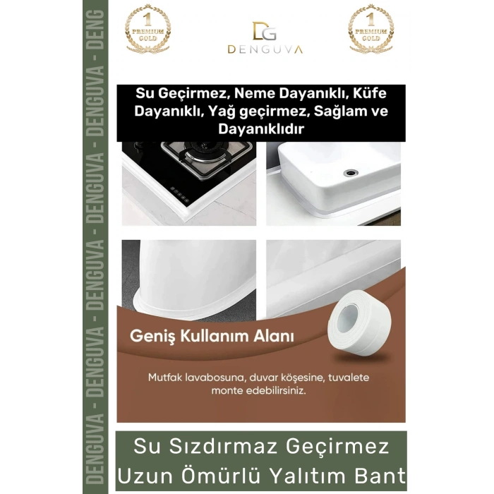 #İzolasyonBant Su Sızdırmaz Lavabo Küvet Kenar Bandı İthal Mutfak Banyo Önleyici 3.2m İzolasyon Bant