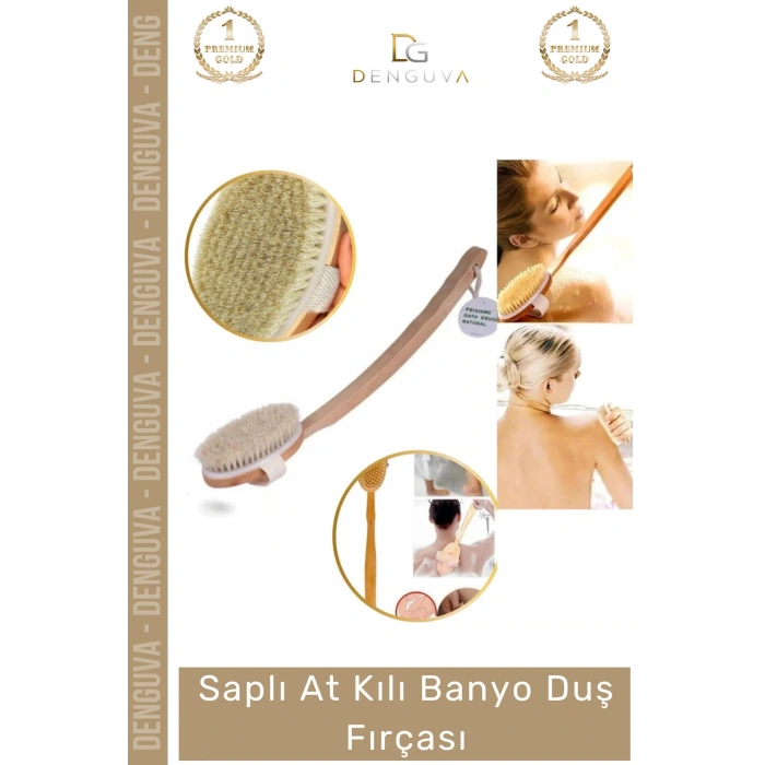 #DuşFırçası Lüks Doğal Selülit Önleyici Yumuşak At Kılı Saplı Vücut Masajı Uzun Banyo Duş Fırçası