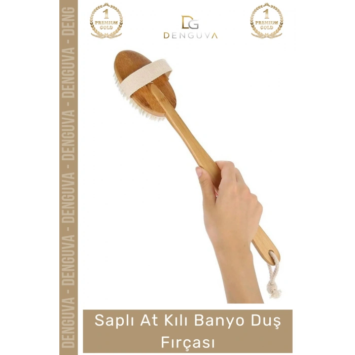 #DuşFırçası Lüks Doğal Selülit Önleyici Yumuşak At Kılı Saplı Vücut Masajı Uzun Banyo Duş Fırçası