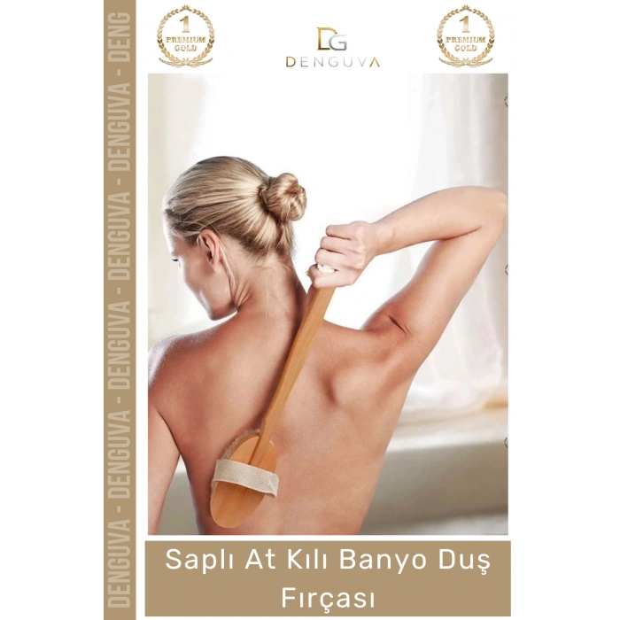#DuşFırçası Lüks Doğal Selülit Önleyici Yumuşak At Kılı Saplı Vücut Masajı Uzun Banyo Duş Fırçası