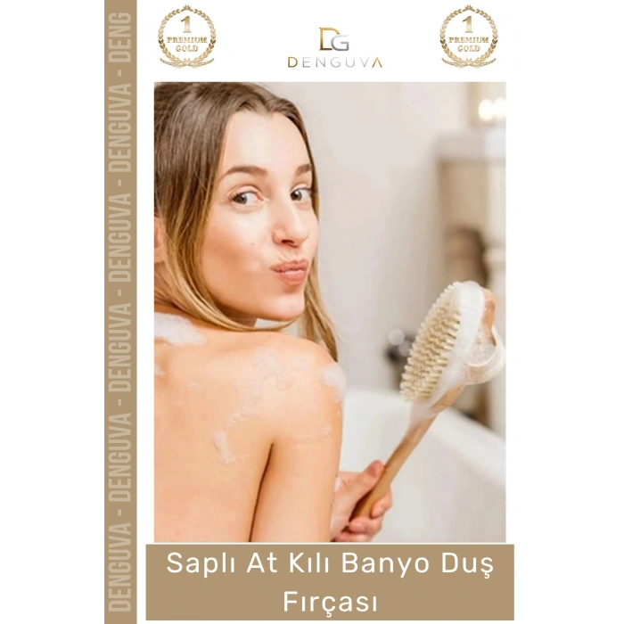 #DuşFırçası Lüks Doğal Selülit Önleyici Yumuşak At Kılı Saplı Vücut Masajı Uzun Banyo Duş Fırçası