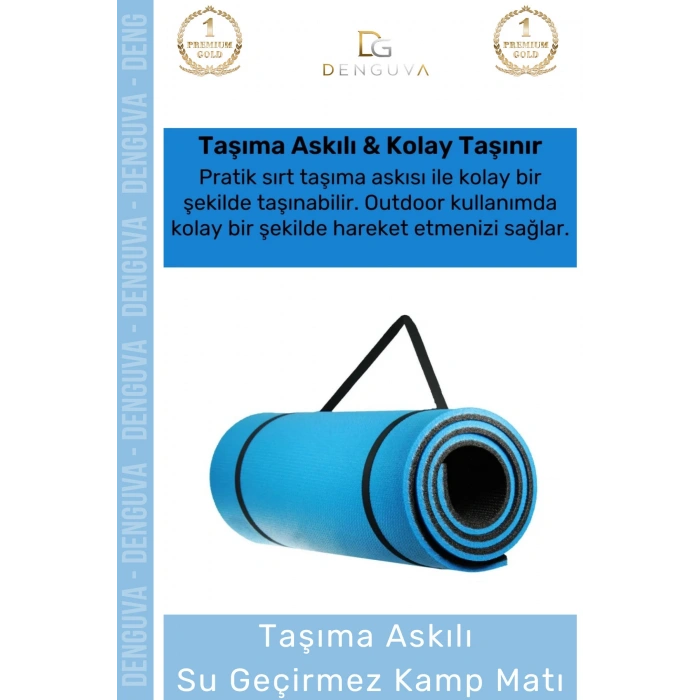 #YogaMatı Taşıma Askılı Dayanıklı Konfor Serisi Pilates Yoga Fitness Kaymaz Uyku Matı Yer Minderi