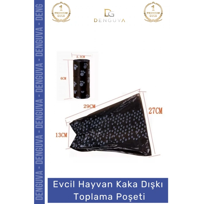 #KakaPoşeti Köpek Kaka Poşeti Sızdırmaz Dayanıklı Hijyenik Evcil Hayvan Malzemesi 4 Paket 60 Adet Rulo