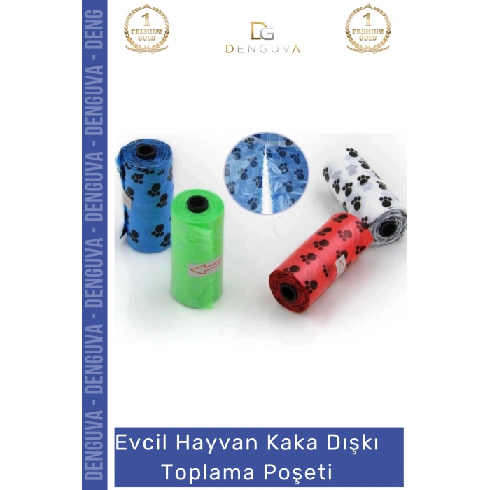#KakaPoşeti Köpek Kaka Poşeti Sızdırmaz Dayanıklı Hijyenik Evcil Hayvan Malzemesi 4 Paket 60 Adet Rulo