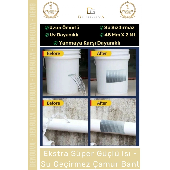 #İzolasyonBandı Su Yalıtım Çatı Duvar Çatlak Tamir Sakız Bant İzolasyon Güçlü Yapışkan Çamur Bant 48 Mm x 2 Mt