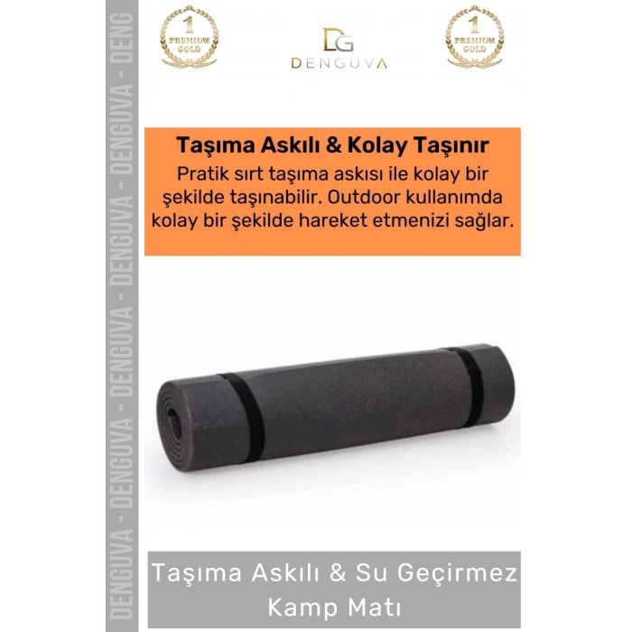 #YogaMatı Taşıma Askılı Kamp Pilates Yoga Kaymaz Taban Konforlu 150x50 Çadır Uyku Matı Yer Minderi