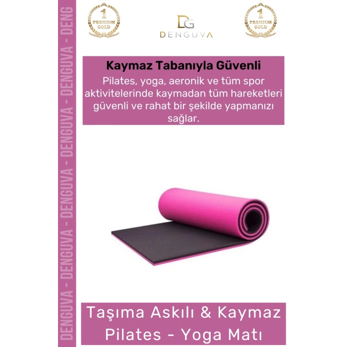 #YogaMatı Taşıma Askılı Dayanıklı Konfor Kamp Pilates Yoga Fitness Meditasyon Minderi 16mm Mat
