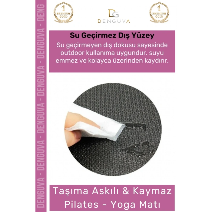 #YogaMatı Taşıma Askılı Dayanıklı Konfor Kamp Pilates Yoga Fitness Meditasyon Minderi 16mm Mat