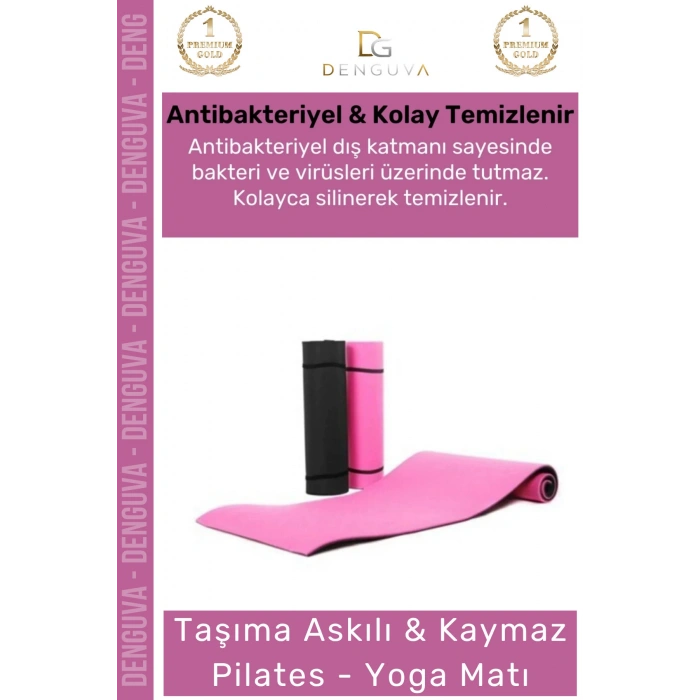 #YogaMatı Taşıma Askılı Dayanıklı Konfor Kamp Pilates Yoga Fitness Meditasyon Minderi 16mm Mat