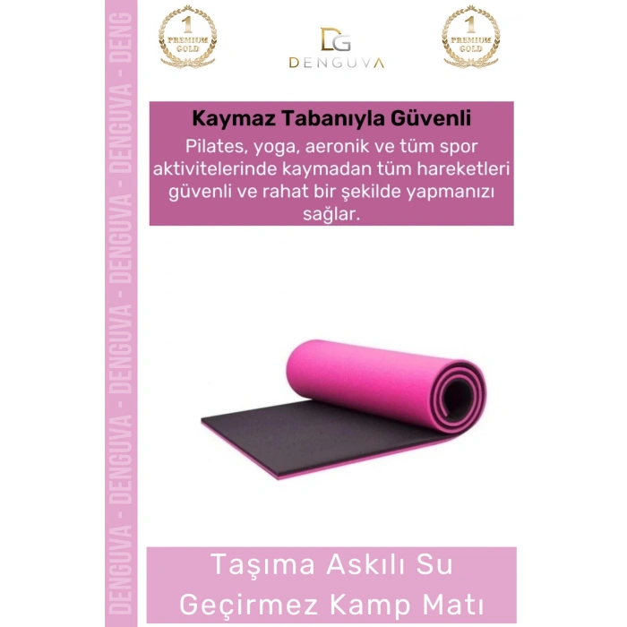 #YogaMatı Taşıma Askılı Dayanıklı Konforlu Pilates Yoga Fitness Spor Minderi 16mm Kamp Matı
