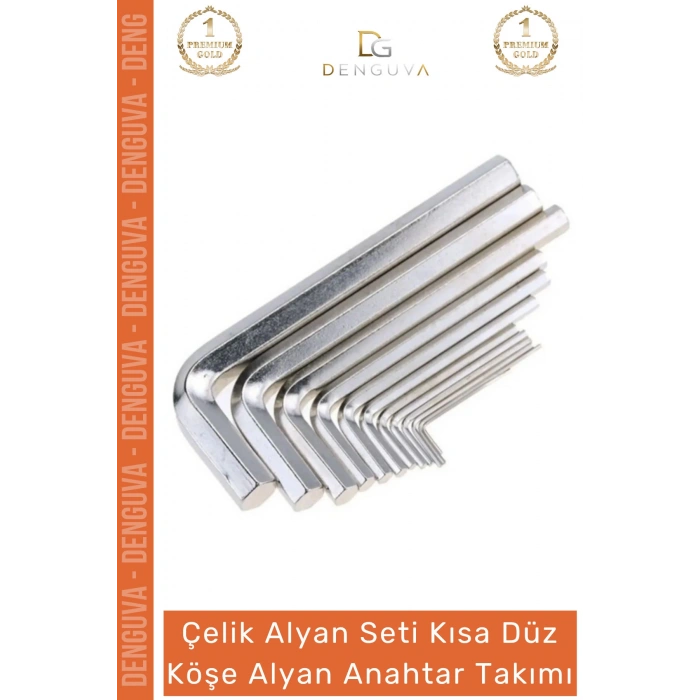 #AlyanTakımı 10 Parça Çelik Set Kısa Düz Yerleştirme Aparatlı Profesyonel Köşe Alyan Anahtar Takımı