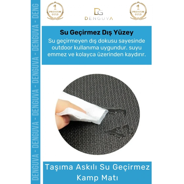 #KampMatı Taşıma Askılı Konfor Kaymaz Pilates Yoga Fitness Spor 180 x 60 Yer Minderi 10mm Kamp Matı