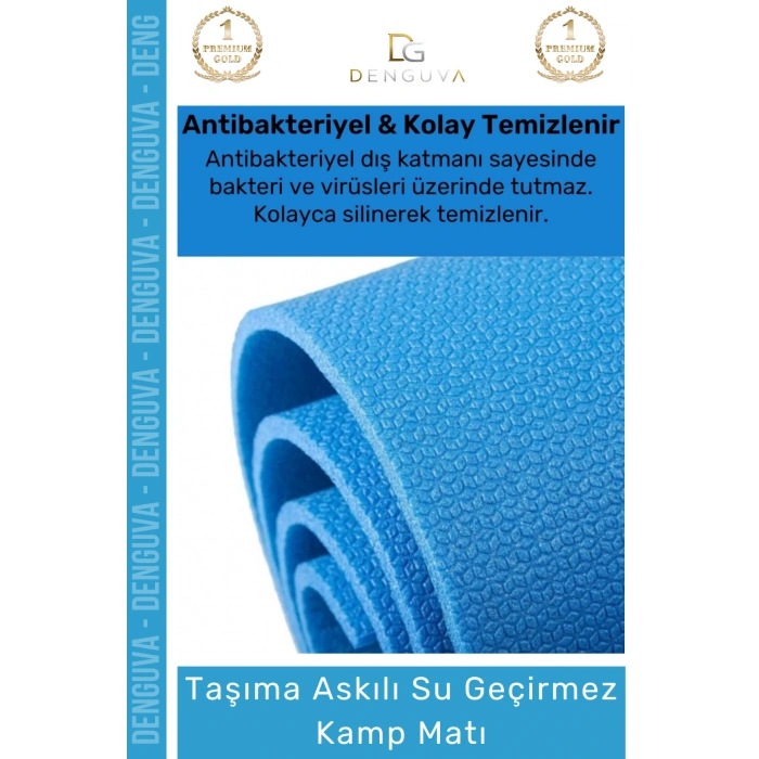 #KampMatı Taşıma Askılı Konfor Kaymaz Pilates Yoga Fitness Spor 180 x 60 Yer Minderi 10mm Kamp Matı