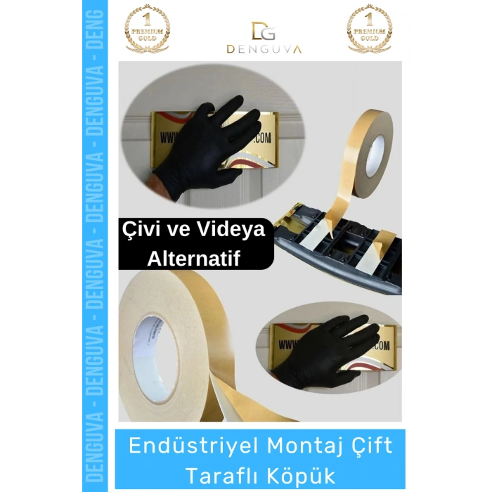 #KöpükBant Çift Taraflı Güçlü Yapışkanlı Sabitleyici Endüstriyel Montaj Köpük Bant 10mt - 4 Adet