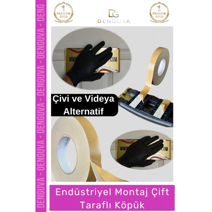 #KöpükBant Çift Taraflı Güçlü Yapışkanlı Sabitleyici Endüstriyel Montaj Köpük Bant 10mt - 2 Adet
