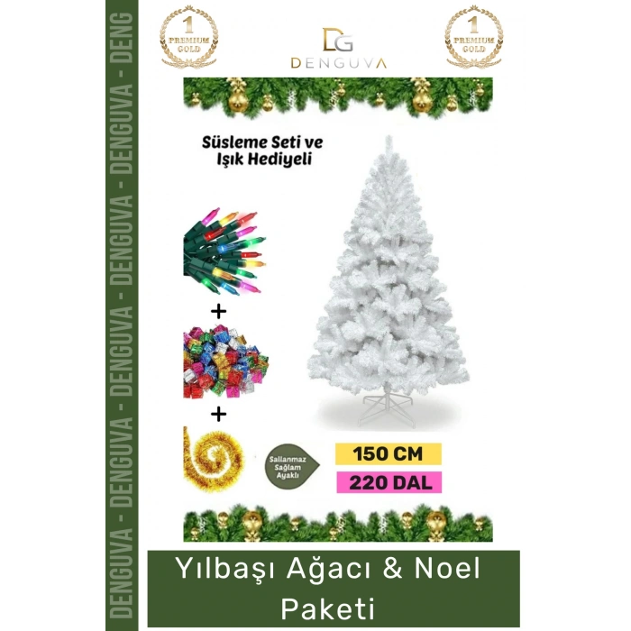 #NoelPaketi Yılbaşı Çam Ağacı Ev Ofis Dekorasyonu Kaliteli Sık Dallı Noel Paketi 150 Cm 220 Dal