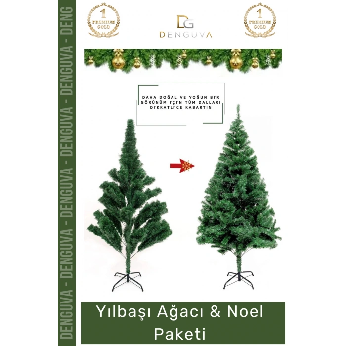 #NoelPaketi Yılbaşı Çam Ağacı Ev Ofis Dekorasyonu Kaliteli Sık Dallı Noel Paketi 150 Cm 220 Dal