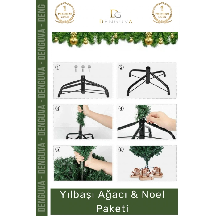 #NoelPaketi Yılbaşı Çam Ağacı Ev Ofis Dekorasyonu Kaliteli Sık Dallı Noel Paketi 150 Cm 220 Dal