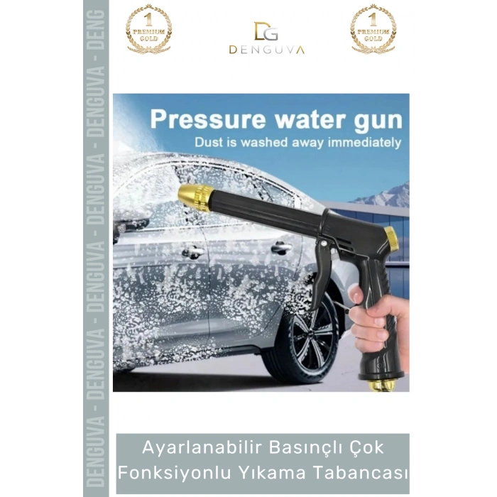 #YıkamaTabancası Ayarlanabilir Basınçlı Ergonomik Bahçe Sulama Güçlü Çok Fonksiyonlu Araba Yıkama Tabancası