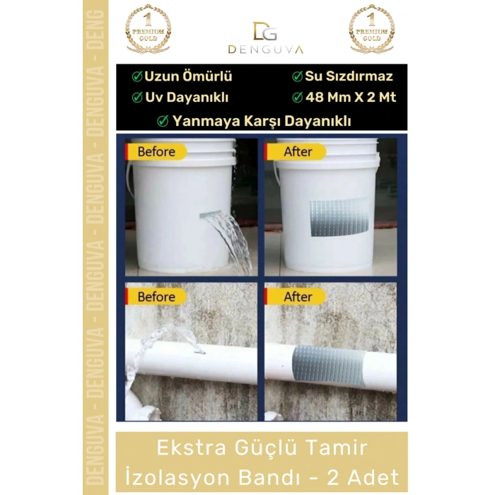 #İzolasyonBandı Mavi Su Geçirmez Çok Amaçlı Güçlü Yapıştırma Tamir İzolasyon Bandı 48mm x 10m - 2 Adet