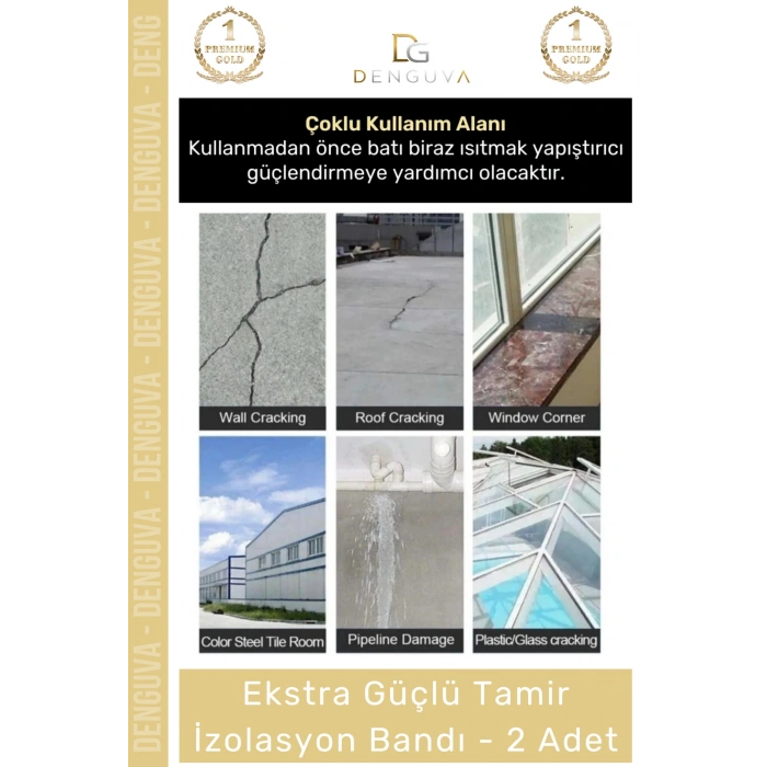 #İzolasyonBandı Mavi Su Geçirmez Çok Amaçlı Güçlü Yapıştırma Tamir İzolasyon Bandı 48mm x 10m - 2 Adet