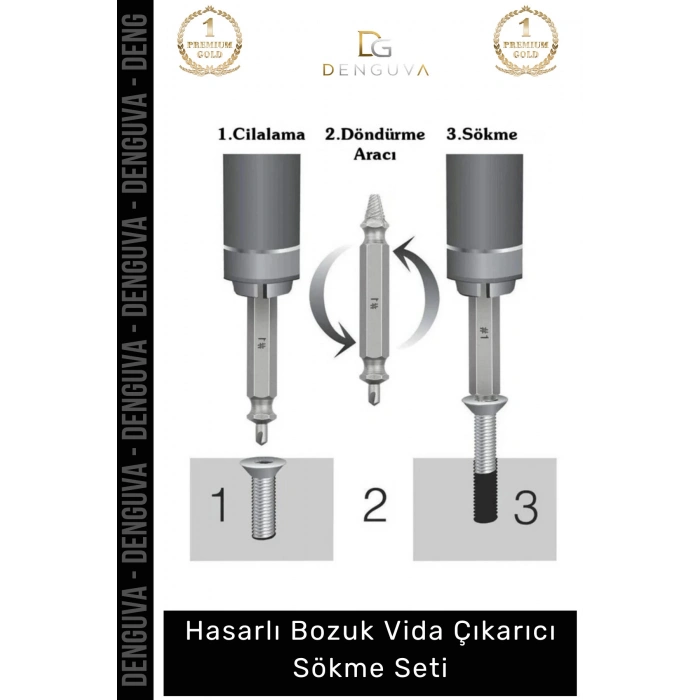 #VidaÇıkarıcı Matkap Uyumlu Paslanmaz Çelik Yalama Vida Çıkarıcı Pratik Aparat Hasar Görmüş Vida Sökme