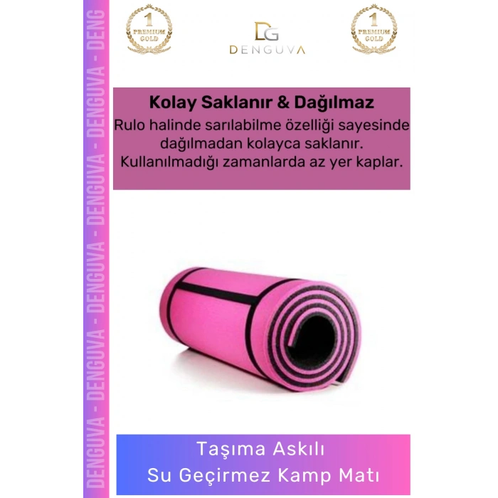#KampMatı Taşıma Askılı Dayanıklı Konforlu Yoga Çift Taraflı Çadır Uyku Yer Minderi 10mm Kamp Matı