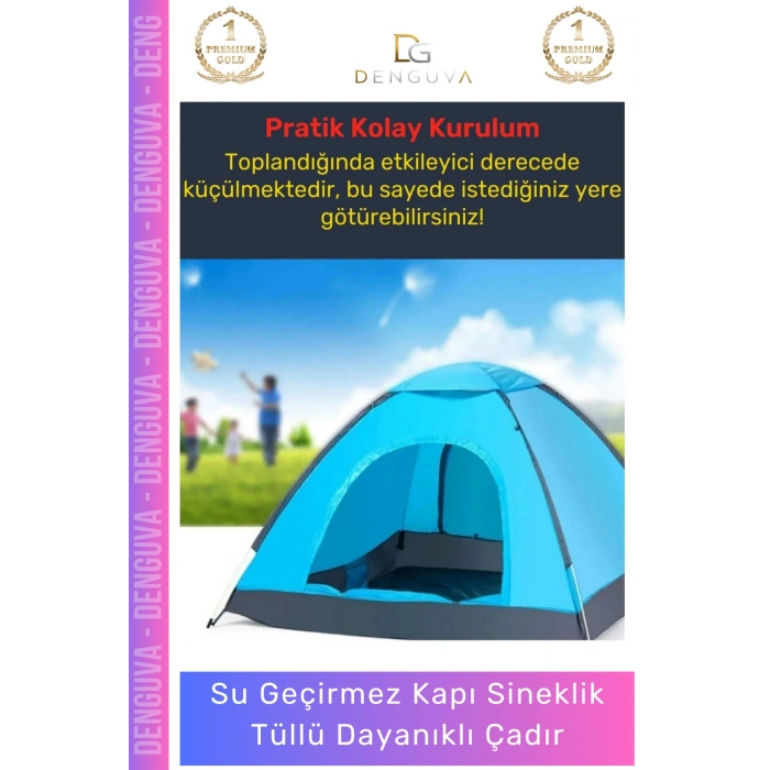 #KampÇadırı Su Geçirmez Sineklikli Hafif Taşınabilir Festival Kolay Kurulum 2-3 Kişilik Kamp Çadırı