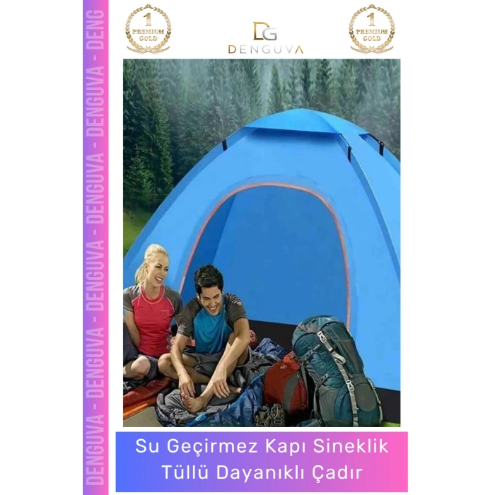 #KampÇadırı Su Geçirmez Sineklikli Hafif Taşınabilir Festival Kolay Kurulum 2-3 Kişilik Kamp Çadırı