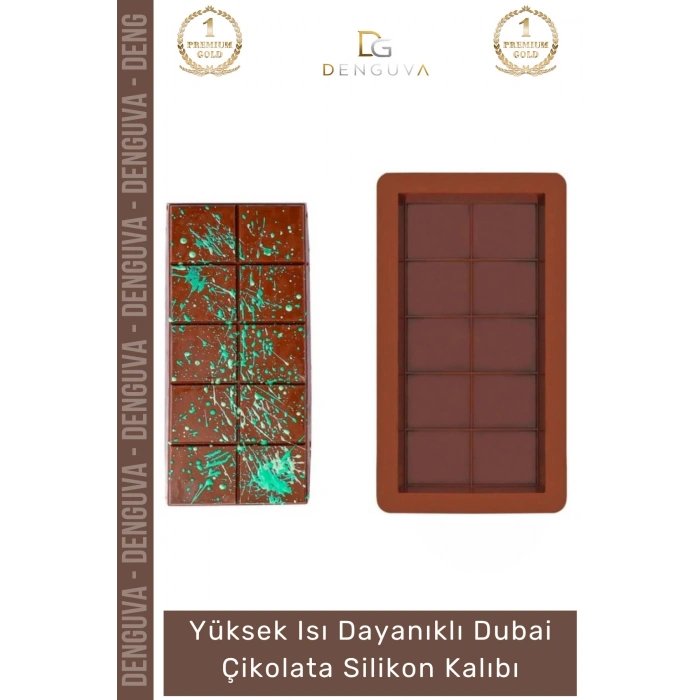 #ÇikolataKalıbı Esnek Kaliteli Profesyonel Mutfak Tasarım Isı Dayanıklı Dubai Çikolata Silikon Kalıbı - 1 Adet